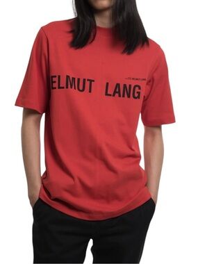 Helmut Lang Red Logo Crewneck short sleeve T-Shirt size M/L excellent condition